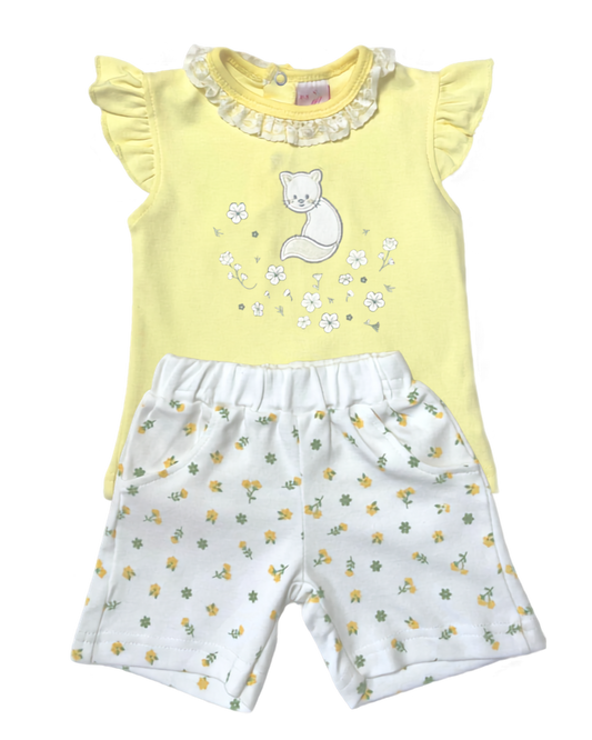 Little cat Floral Short Set