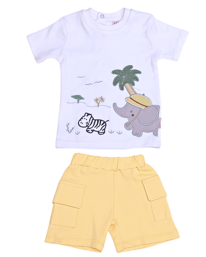 Safari Cargo Short Set — Yellow